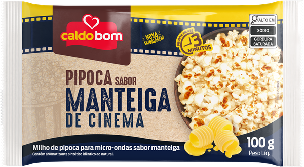 Pipoca Micro Cinema Caldo Bom 100g Manteiga