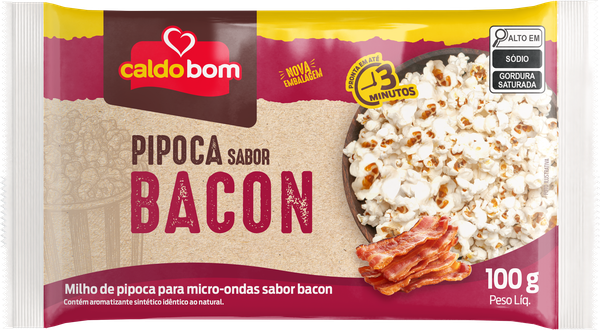 Pipoca para Micro-Ondas Caldo Bom 100g, Bacon