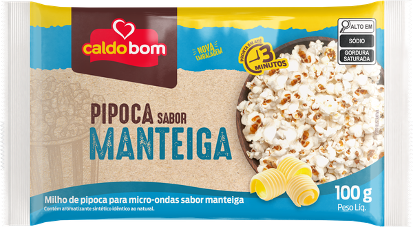 Pipoca para Micro-Ondas Caldo Bom 100g, Manteiga