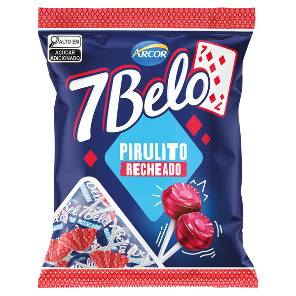 Pirulito 7 Belo Arcor Framboesa 120g