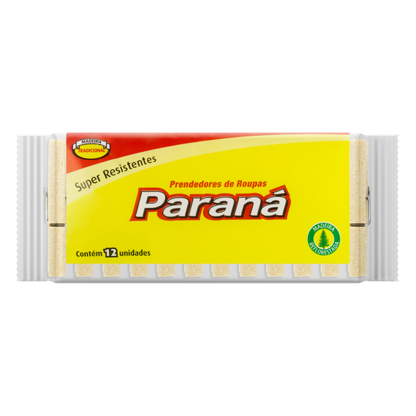 Prendedor de Roupa Paraná Madeira 12 Unidades