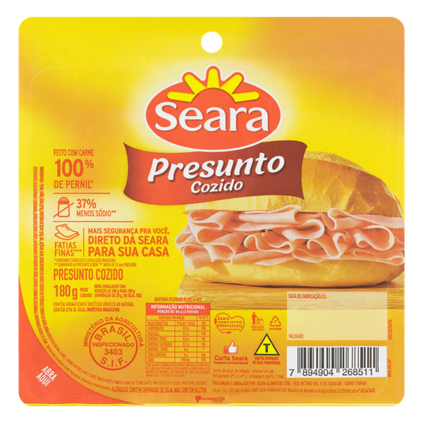 Presunto Seara Fatiado 180g