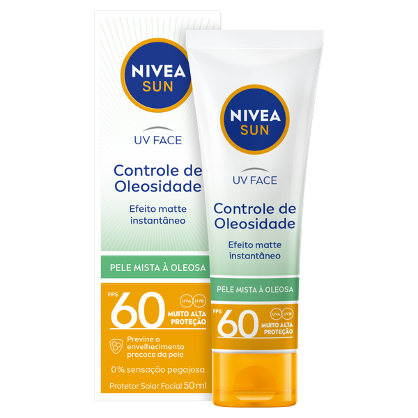 Protetor Solar Facial Nivea Sun Beauty Expert Controle de Oleosidade FPS 50 50g