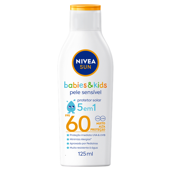 Protetor Solar Nivea sem Kids sem para FPS 60 125ml