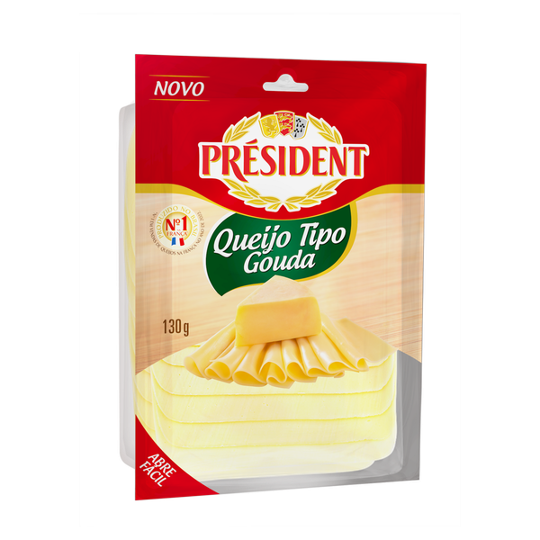 Queijo Gouda Président Fatiado 130g