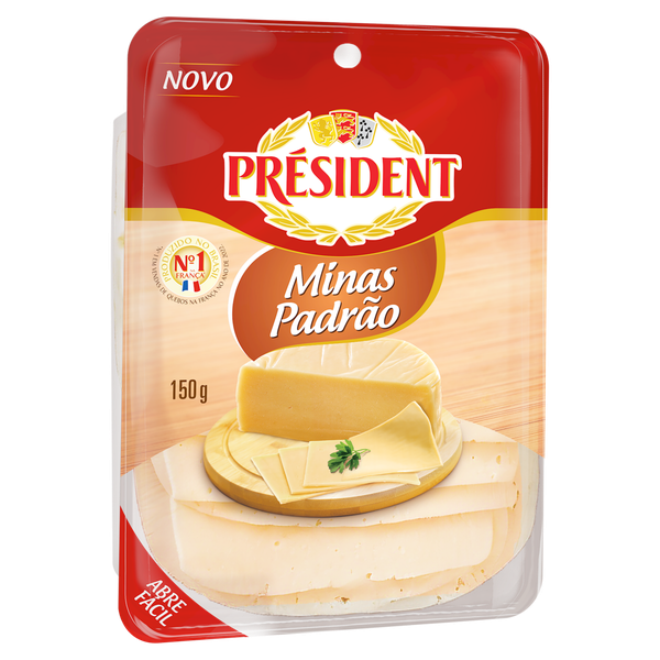 Queijo Minas Padrão Président Fatiado 150g