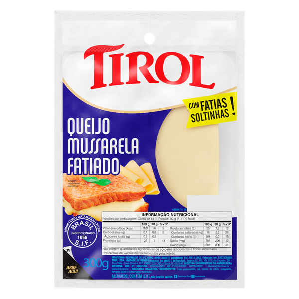 Queijo Mussarela Tirol Fatiado 300g