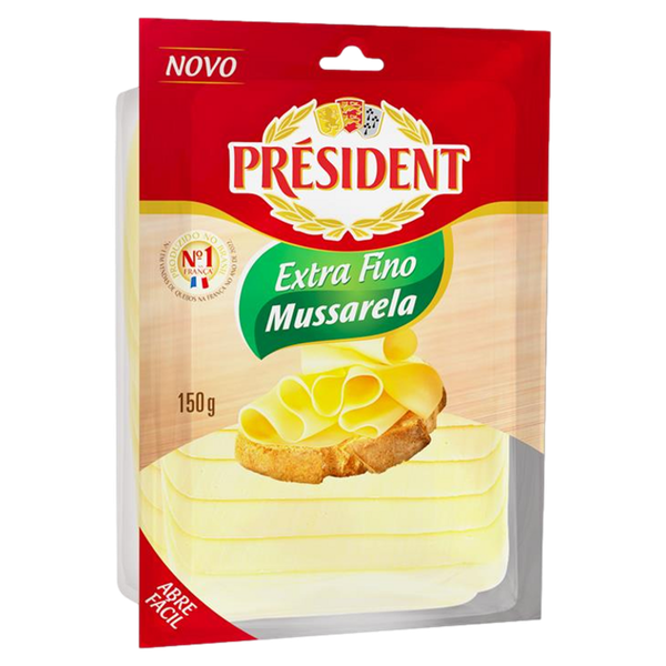 Queijo Mussarela Président Extrafino Fatiado 150g