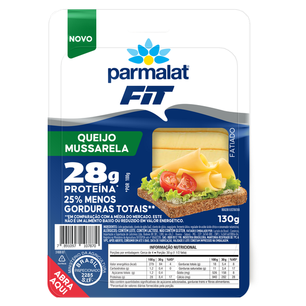 Queijo Mussarela Parmalat Fit Fatiado 130g
