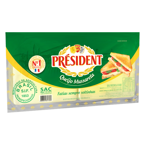 Queijo Mussarela Président Fatiado 1kg