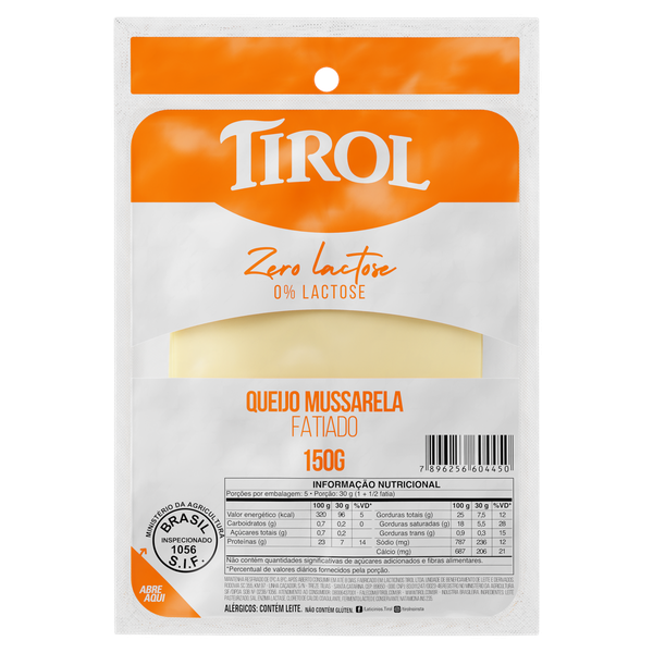 Queijo Mussarela Tirol Zero Lactose 150g