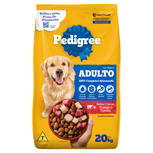 Ração Pedigree Adulto Car Fg Cereais 20kg