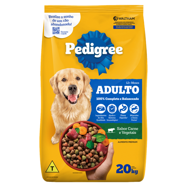 Ração Pedigree Adulto Carne e Vegetais 20kg