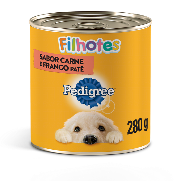 Ração Pedigree Filhote Lata Carne e Frango 280g