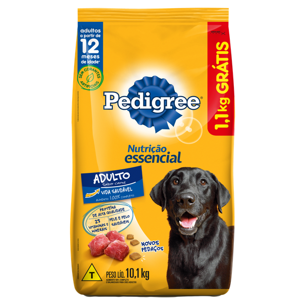 Ração Pedigree Nutrição Essencial Adulto Carne 10,1kg