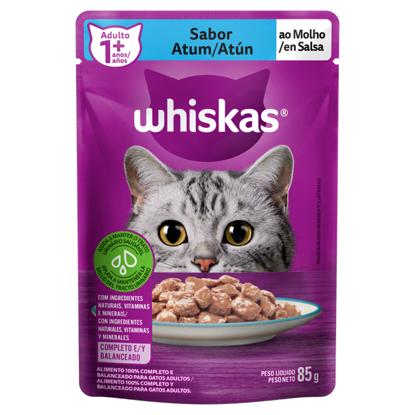 Ração Whiskas Adulto Sachê Atum 85g