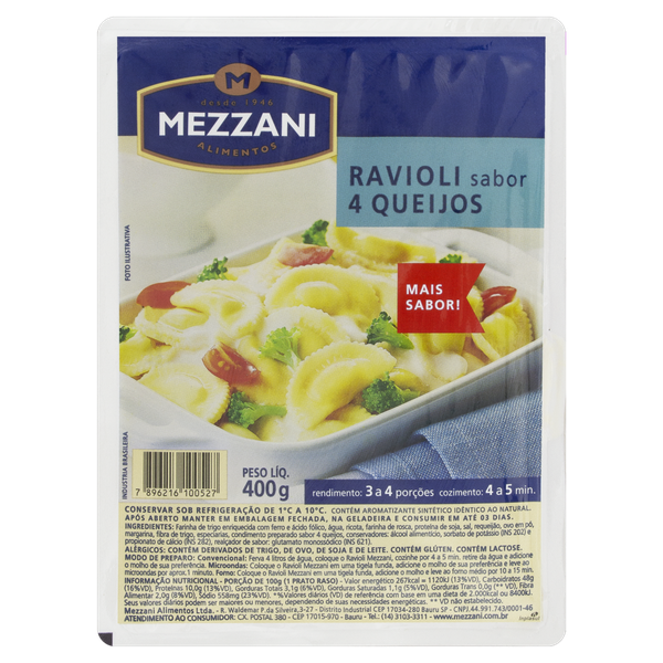 Ravioli Mezzani Queijo 400g