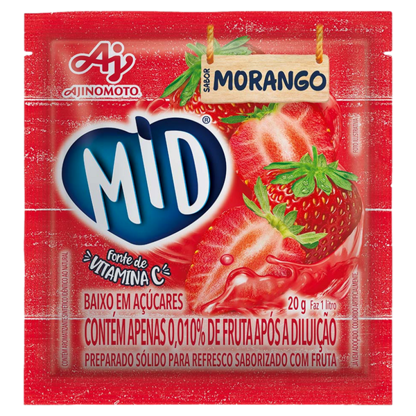 Refresco em Pó Mid Morango 20g