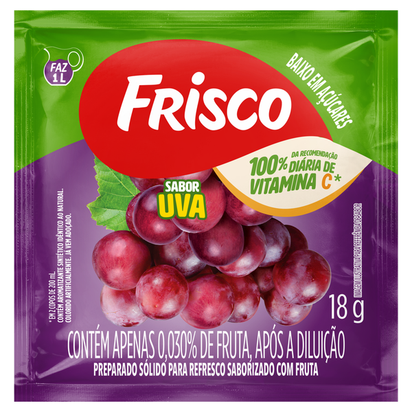 Refresco em Pó Frisco Uva 18g