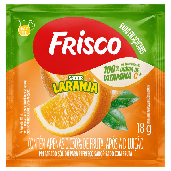 Refresco em Pó Frisco Laranja 18g