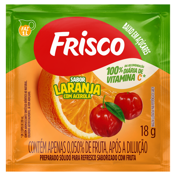 Refresco em Pó Frisco Laranja com Acerola 18g