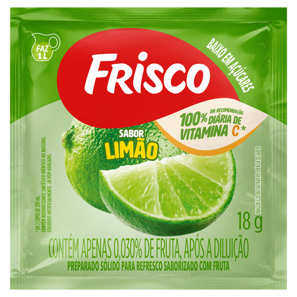 Refresco em Pó Frisco Limão 18g