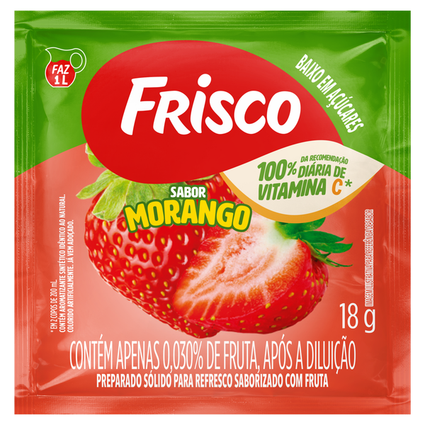 Refresco em Pó Frisco Morango 18g