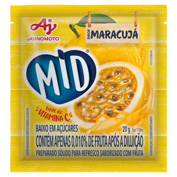 Refresco em Pó Mid Maracujá 20g