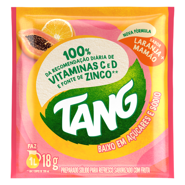 Refresco em Pó Tang Laranja com Mamão 18g