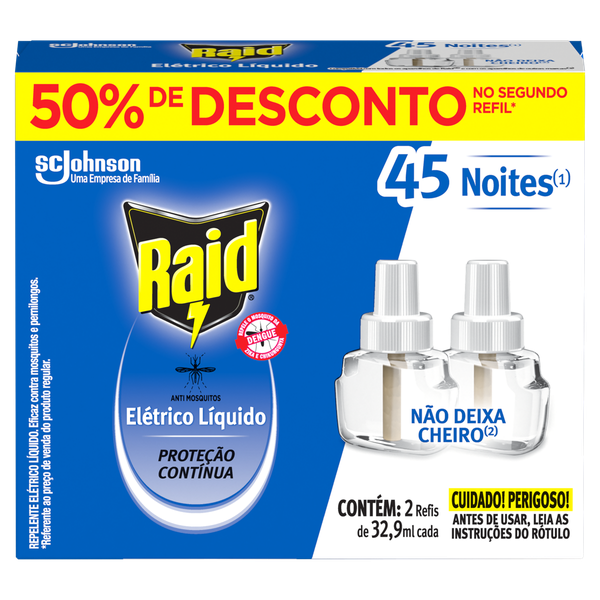 Inseticida Refil Líquido Raid 45N 329ml