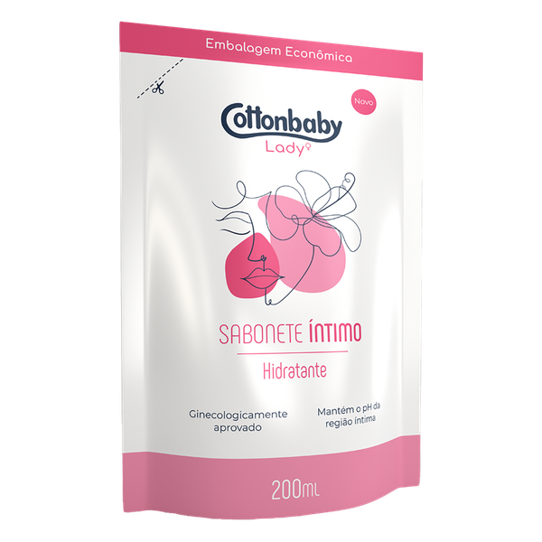 Sabonete Líquido Cottonbaby Íntimo Refil Lady Hidratante 200ml