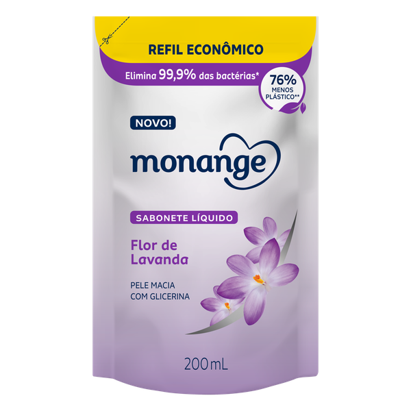Sabonete Líquido Monange Refil Flor Lavanda 200ml