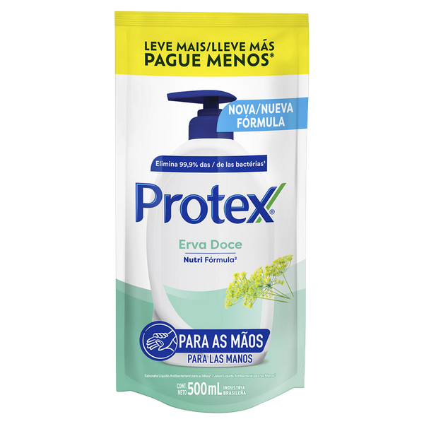 Sabonete Líquido Protex Antibac Sachê Erva Doce 500ml