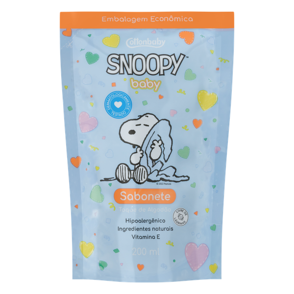 Sabonete Líquido Refil Cottonbaby Snoopy Bb Toque Algodão 200ml