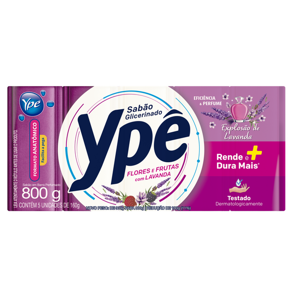 Sabão Ypê Vermelho Flores e Frutas 5x180g