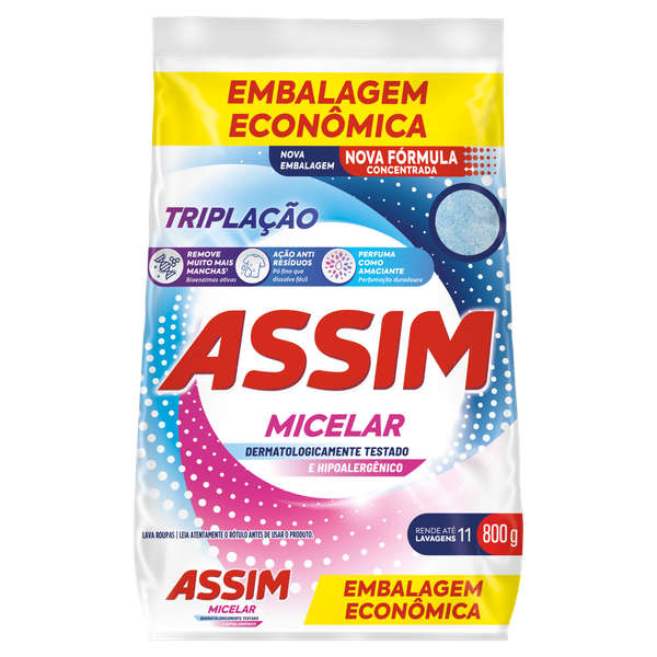 Sabão em Pó Assim Tripla Ação Floral Sachet 800g