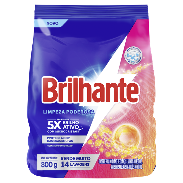 Detergente em Pó Brilhante Sachê Limão Tot 800g