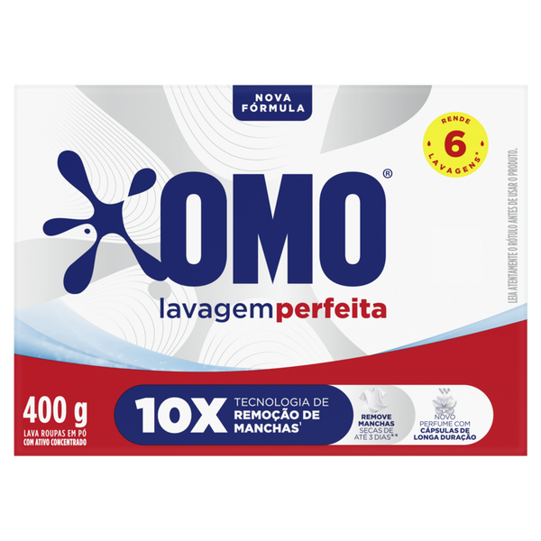 Detergente em Pó Omo Lavagem Perfeita Cartucho 400g