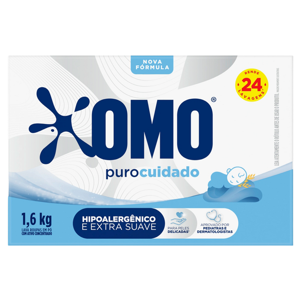 Detergente em Pó Omo Puro Cuidado 1,6kg
