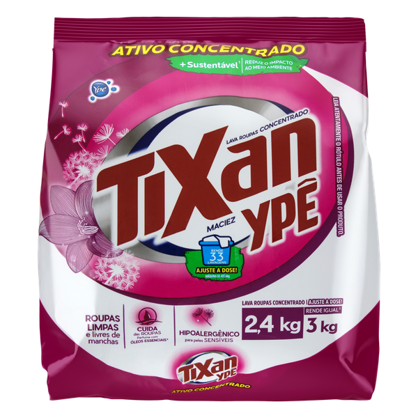 Detergente em Pó Tixan Ypê Sachê Maciez 2,4kg