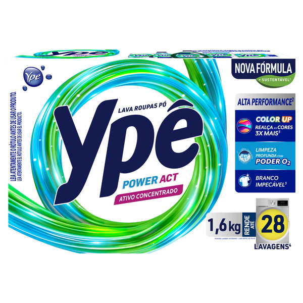 Detergente em Pó Ypê Power Action Cartucho 1,6kg