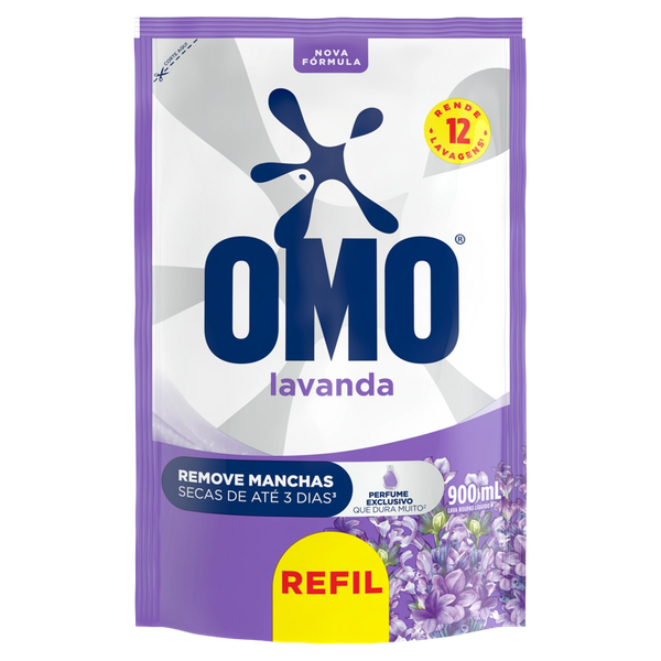 Lava Roupas Omo Lavanda Sachê 900ml