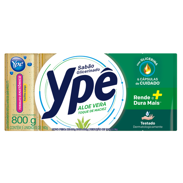 Sabão Ypê Aloe Vera 5x180g