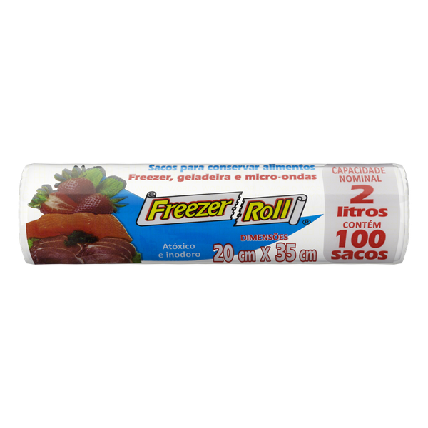 Saco para Freezer e Micro-ondas Dover Roll 100 Unidades 2L