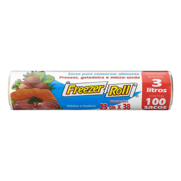 Saco para Freezer e Micro-ondas Dover Roll 100 Unidades 3L