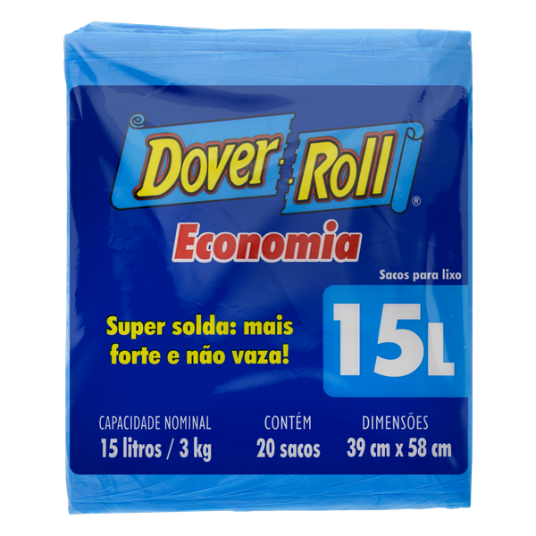 Saco para Lixo Dover Roll Economia 15L 20 Unidades