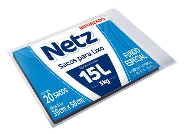 Saco Lixo 15L Netz Reforçado Almofada 20Un