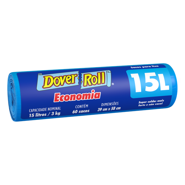 Saco para Lixo Dover Roll Economia Rl 15L 60 Unidades