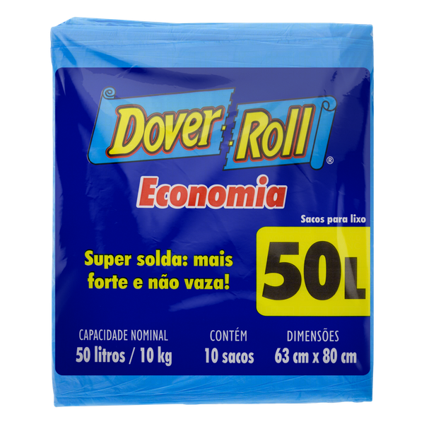 Saco para Lixo Dover Roll Economia 50L 10 Unidades