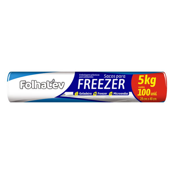 Saco para Freezer Folhalev 5kg 12x100 Unidades